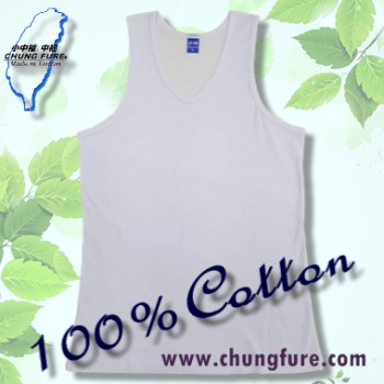 精梳棉單面男仕背心