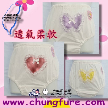 精梳棉心蝴蝶女童內著褲
